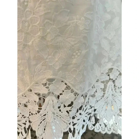 Madewell sundress cold shoulders white with embroidered lace bottom size medium - Picture 2 of 11